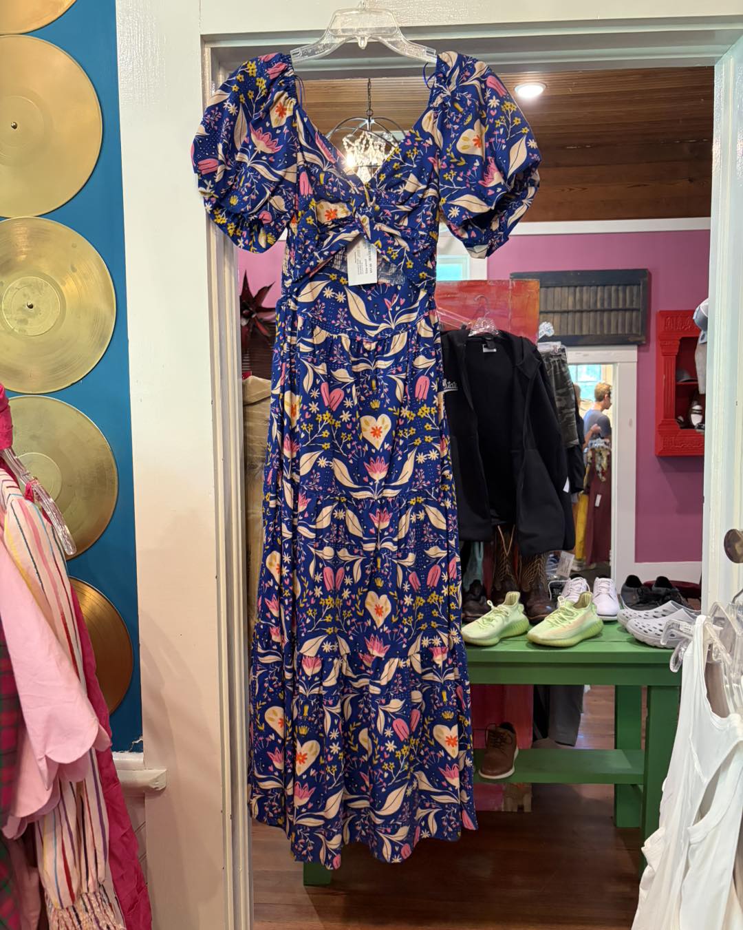 Blue floral maxi dress